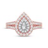 Thumbnail Image 2 of Multi-Diamond Center Pear Engagement Ring 1/3 ct tw Round-cut 10K Rose Gold