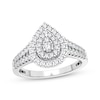 Thumbnail Image 0 of Multi-Diamond Center Pear Engagement Ring 1/3 ct tw Round-cut 10K White Gold