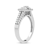 Thumbnail Image 1 of Multi-Diamond Center Pear Engagement Ring 1/3 ct tw Round-cut 10K White Gold