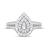 Thumbnail Image 2 of Multi-Diamond Center Pear Engagement Ring 1/3 ct tw Round-cut 10K White Gold
