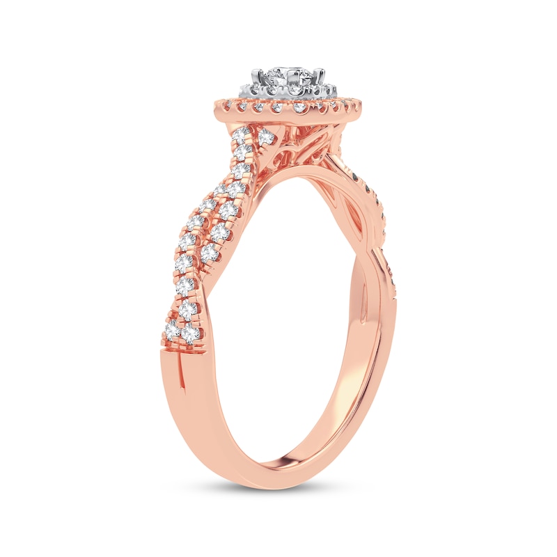 Diamond Cushion Engagement Ring 1/3 ct tw Round-cut 10K Rose Gold | Kay