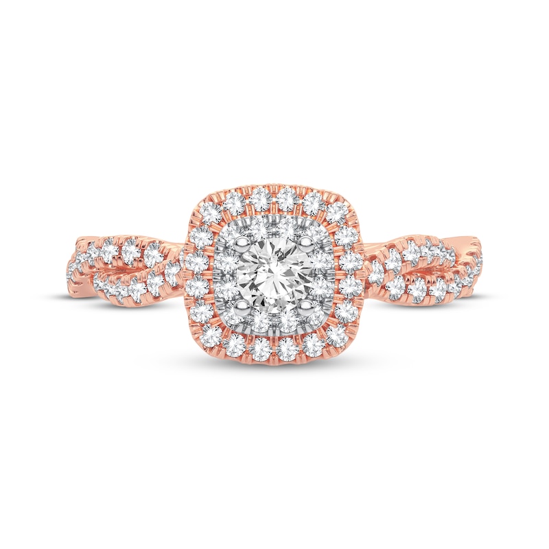 Main Image 3 of Now + Forever Diamond Cushion Engagement Ring 1/3 ct tw Round-cut 10K Rose Gold