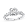 Thumbnail Image 0 of Multi-Diamond Center Cushion Engagement Ring 1/3 ct tw Round-cut 10K White Gold