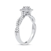 Thumbnail Image 1 of Multi-Diamond Center Cushion Engagement Ring 1/3 ct tw Round-cut 10K White Gold