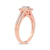 Thumbnail Image 1 of Multi-Diamond Center Oval Engagement Ring 1/3 ct tw Round-cut 10K Rose Gold