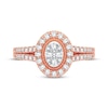 Thumbnail Image 2 of Multi-Diamond Center Oval Engagement Ring 1/3 ct tw Round-cut 10K Rose Gold