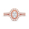 Thumbnail Image 2 of Multi-Diamond Center Oval Engagement Ring 1/3 ct tw Round-cut 10K Rose Gold