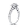 Thumbnail Image 2 of Now + Forever Multi-Diamond Center Oval Halo Engagement Ring 1/3 ct tw Round-cut 10K White Gold