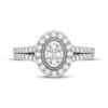 Thumbnail Image 2 of Multi-Diamond Center Oval Halo Engagement Ring 1/3 ct tw Round-cut 10K White Gold