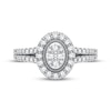 Thumbnail Image 3 of Now + Forever Multi-Diamond Center Oval Halo Engagement Ring 1/3 ct tw Round-cut 10K White Gold