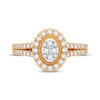 Thumbnail Image 2 of Multi-Diamond Center Oval Engagement Ring 1/3 ct tw Round-cut 10K Yellow Gold