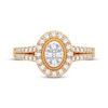 Thumbnail Image 2 of Multi-Diamond Center Oval Engagement Ring 1/3 ct tw Round-cut 10K Yellow Gold
