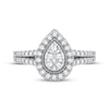 Thumbnail Image 2 of Multi-Diamond Center Pear Halo Engagement Ring 1/3 ct tw Round-cut 10K White Gold