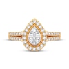 Thumbnail Image 3 of Now + Forever Multi-Diamond Center Pear Milgrain Engagement Ring 1/3 ct tw Round-cut 10K Yellow Gold