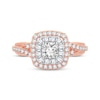 Thumbnail Image 3 of Now + Forever Diamond Cushion Engagement Ring 1/3 ct tw Round-cut 10K Rose Gold