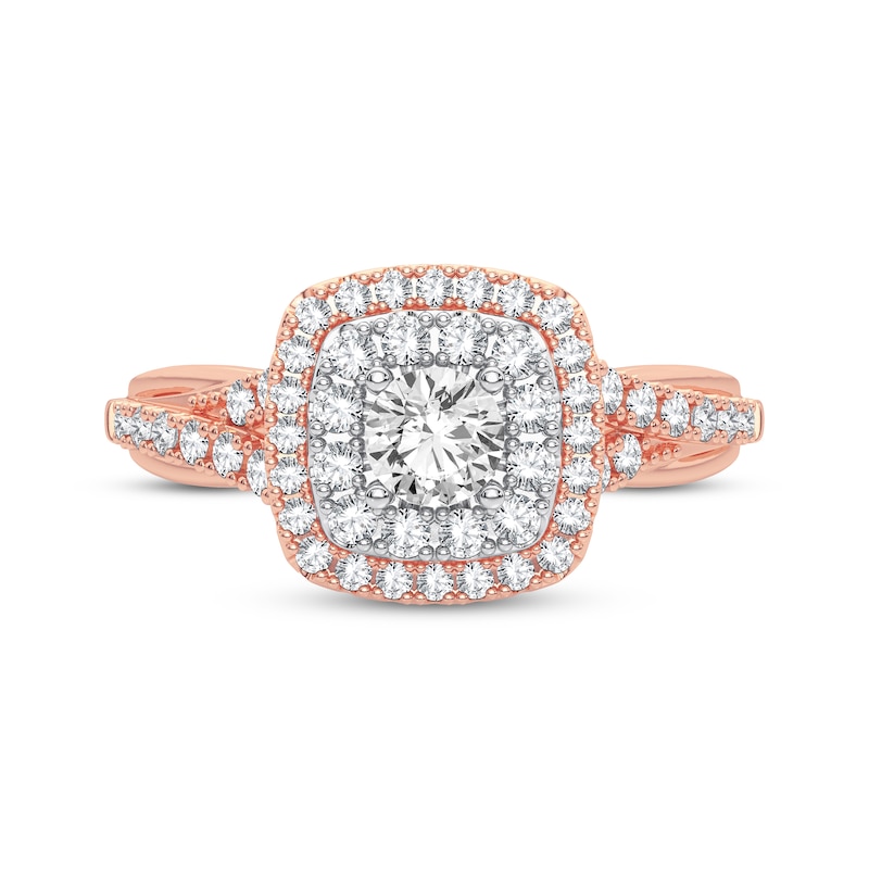 Main Image 3 of Now + Forever Diamond Cushion Engagement Ring 1/3 ct tw Round-cut 10K Rose Gold