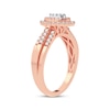 Thumbnail Image 1 of Multi-Diamond Center Pear Double Halo Ring 1/3 ct tw Round-cut 10K Rose Gold