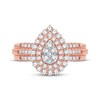 Thumbnail Image 2 of Multi-Diamond Center Pear Double Halo Ring 1/3 ct tw Round-cut 10K Rose Gold