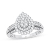 Thumbnail Image 0 of Multi-Diamond Center Pear Halo Engagement Ring 1/3 ct tw Round-cut 10K White Gold