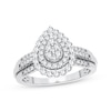 Thumbnail Image 1 of Now + Forever Multi-Diamond Center Pear Halo Engagement Ring 1/3 ct tw Round-cut 10K White Gold