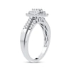 Thumbnail Image 1 of Multi-Diamond Center Pear Halo Engagement Ring 1/3 ct tw Round-cut 10K White Gold