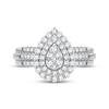 Thumbnail Image 2 of Multi-Diamond Center Pear Halo Engagement Ring 1/3 ct tw Round-cut 10K White Gold