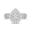 Thumbnail Image 3 of Now + Forever Multi-Diamond Center Pear Halo Engagement Ring 1/3 ct tw Round-cut 10K White Gold