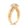 Thumbnail Image 1 of Multi-Diamond Center Pear Double Halo Ring 1/3 ct tw Round-cut 10K Yellow Gold