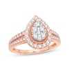 Thumbnail Image 0 of Multi-Diamond Center Pear Engagement Ring 3/8 ct tw Round-cut 10K Rose Gold