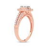 Thumbnail Image 1 of Multi-Diamond Center Pear Engagement Ring 3/8 ct tw Round-cut 10K Rose Gold
