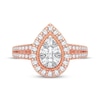 Thumbnail Image 2 of Multi-Diamond Center Pear Engagement Ring 3/8 ct tw Round-cut 10K Rose Gold