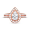 Thumbnail Image 2 of Multi-Diamond Center Pear Engagement Ring 3/8 ct tw Round-cut 10K Rose Gold