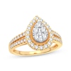 Thumbnail Image 1 of Now + Forever Multi-Diamond Center Pear Engagement Ring 3/8 ct tw Round-cut 10K Yellow Gold