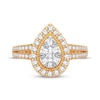Thumbnail Image 3 of Now + Forever Multi-Diamond Center Pear Engagement Ring 3/8 ct tw Round-cut 10K Yellow Gold