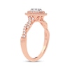 Thumbnail Image 1 of Multi-Diamond Center Pear Twist Engagement Ring 1/3 ct tw Round-cut 10K Rose Gold