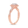 Thumbnail Image 2 of Now + Forever Multi-Diamond Center Pear Twist Engagement Ring 1/3 ct tw Round-cut 10K Rose Gold