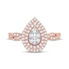 Thumbnail Image 2 of Multi-Diamond Center Pear Twist Engagement Ring 1/3 ct tw Round-cut 10K Rose Gold