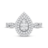 Thumbnail Image 3 of Now + Forever Multi-Diamond Center Pear Twist Engagement Ring 1/3 ct tw Round-cut 10K White Gold