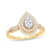 Thumbnail Image 0 of Multi-Diamond Center Pear Twist Engagement Ring 1/3 ct tw Round-cut 10K Yellow Gold