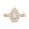 Thumbnail Image 2 of Multi-Diamond Center Pear Twist Engagement Ring 1/3 ct tw Round-cut 10K Yellow Gold
