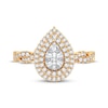 Thumbnail Image 3 of Now + Forever Multi-Diamond Center Pear Twist Engagement Ring 1/3 ct tw Round-cut 10K Yellow Gold
