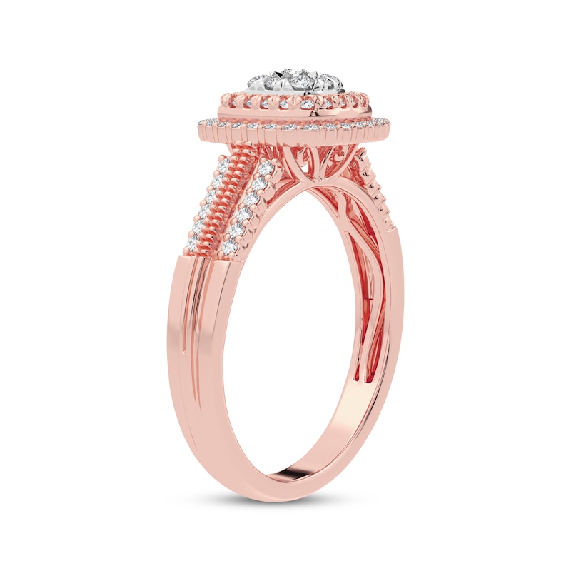 Main Image 2 of Now + Forever Diamond Cushion Engagement Ring 1/3 ct tw Round-cut 10K Rose Gold