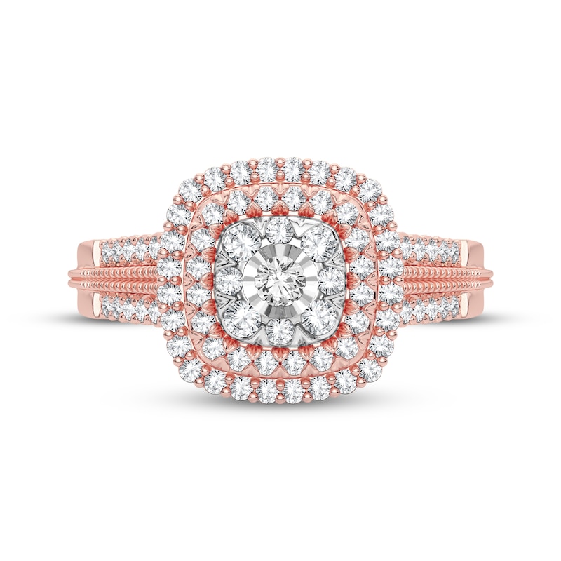 Main Image 3 of Now + Forever Diamond Cushion Engagement Ring 1/3 ct tw Round-cut 10K Rose Gold
