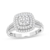 Thumbnail Image 1 of Now + Forever Multi-Diamond Center Cushion Engagement Ring 1/3 ct tw Round-cut 10K White Gold