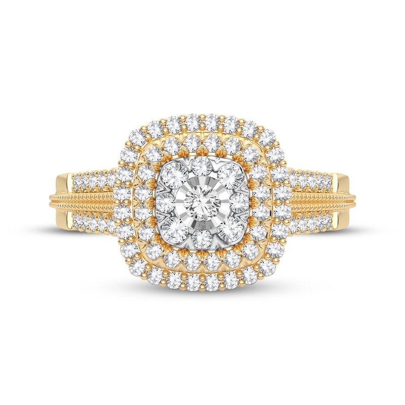 Main Image 3 of Now + Forever Diamond Cushion Engagement Ring 1/3 ct tw Round-cut 10K Yellow Gold