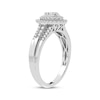 Thumbnail Image 1 of Multi-Diamond Center Pear Engagement Ring 1/3 ct tw Round-cut 10K White Gold