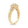Thumbnail Image 1 of Multi-Diamond Center Pear Double Halo Engagement Ring 1/3 ct tw Round-cut 10K Yellow Gold