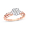 Thumbnail Image 1 of Now + Forever Multi-Diamond Center Round Engagement Ring 3/8 ct tw Round-cut 10K Rose Gold