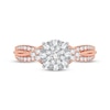 Thumbnail Image 3 of Now + Forever Multi-Diamond Center Round Engagement Ring 3/8 ct tw Round-cut 10K Rose Gold