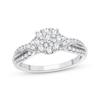 Thumbnail Image 0 of Multi-Diamond Center Engagement Ring 3/8 ct tw Round-cut 10K White Gold